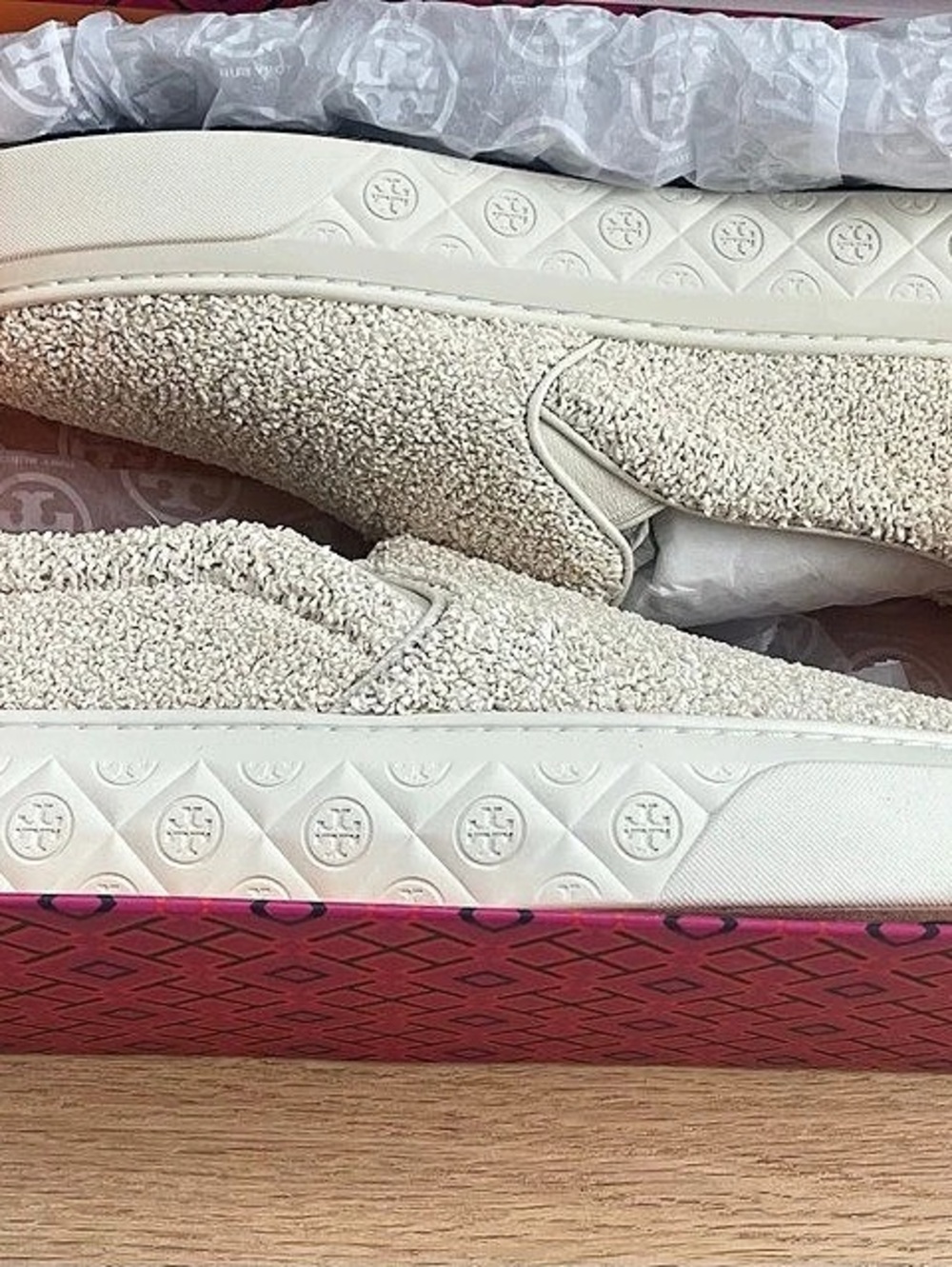 Tory Burch Ladybug Slip-On Sneakers in Ivory Like New - Picture 2 of 5